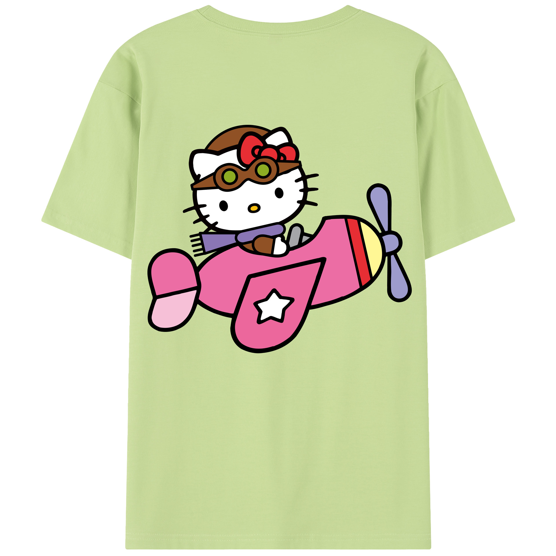 （画像用） Hello Kitty ハローキティ 綿100％半袖Tシャツ（背面プリント）